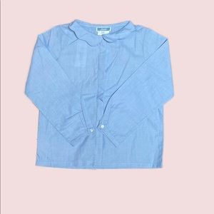 Jacadi Paris girl‘s scalloped collar blue blouse